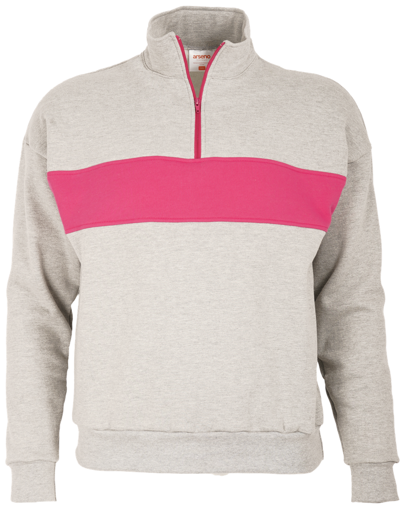 O232U Chandail 1/4 zip à blocs de couleur