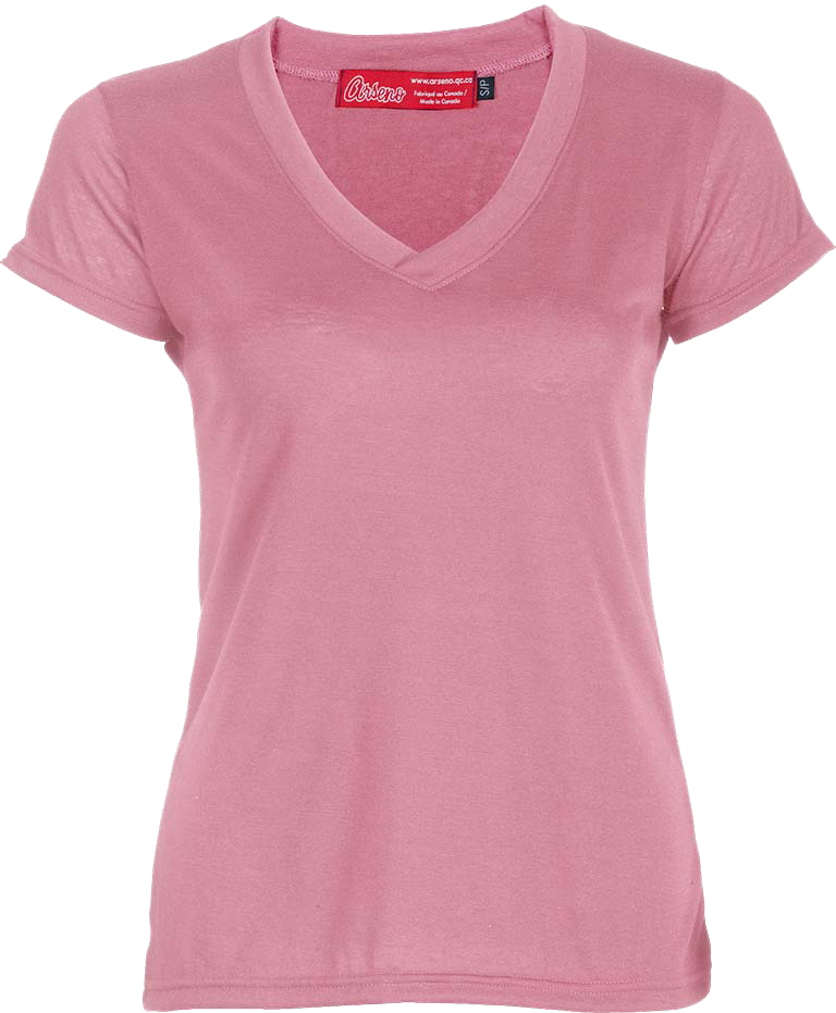4315W T-shirt coton encolure V femme
