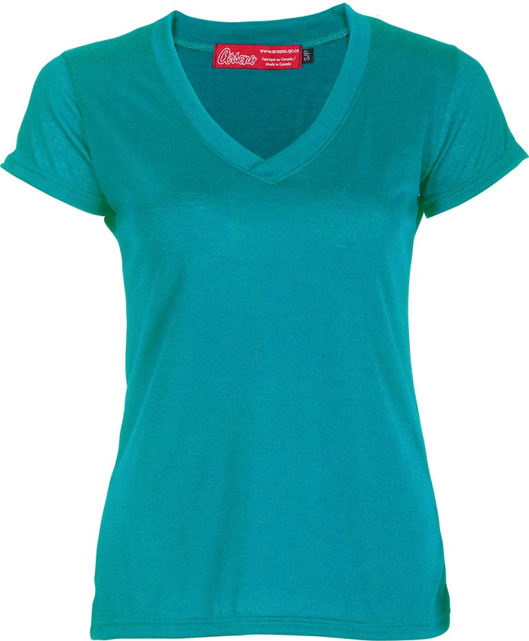 4315W T-shirt coton encolure V femme