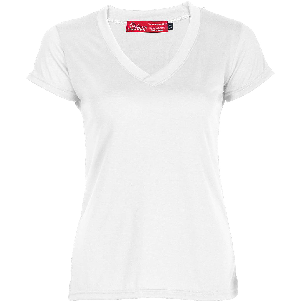4315W T-shirt coton encolure V femme