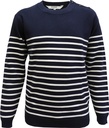 XR4606M Men's sailor knit sweater (S, NAVY/IVORY)