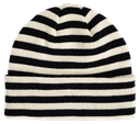 907 Tuque rayée tricotée MARINE/IVOIRE