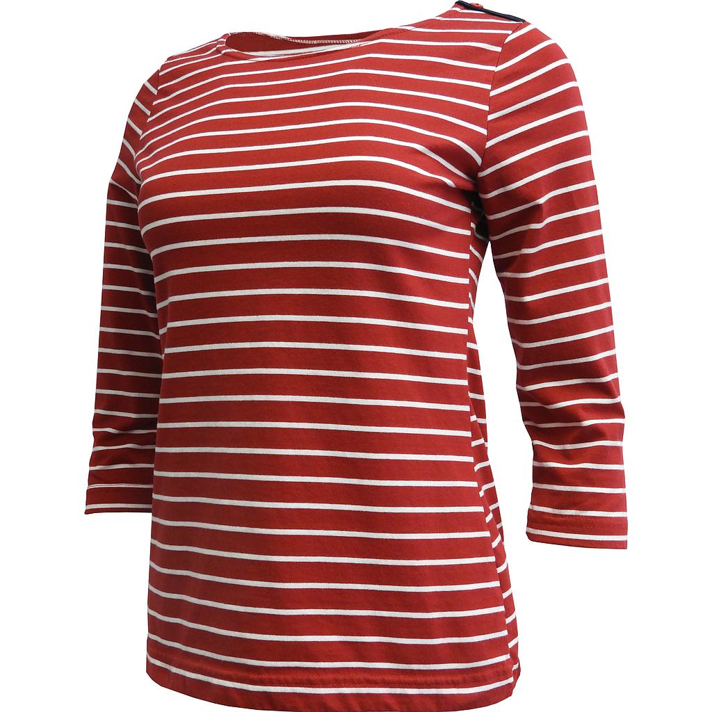 OC4001W 3/4 Sleeve Shirt (XS, RED/IVORY)