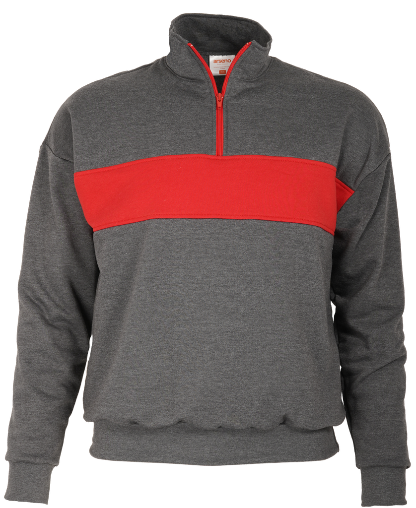 O232U Chandail 1/4 zip à blocs de couleur