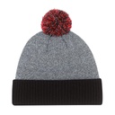 9P184M Tuque à rebord contrastant et pompon