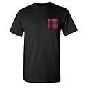 5000  Mens Black Plaid Pocket T-Shirt