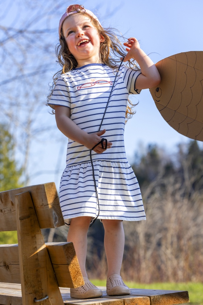 A7600E Childrens Striped Dress