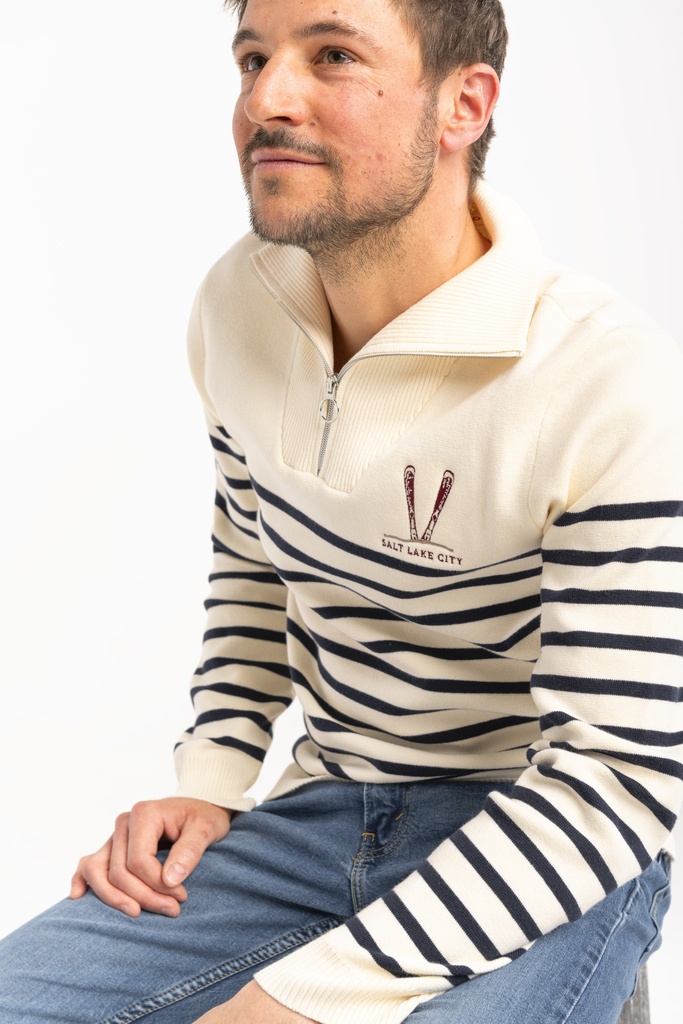 XR4608U Ribbed 1/4 Zip Sweater