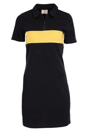 7023W Robe polo à blocs de couleur 1/4 zip