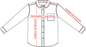 charte de grandeur A5050U (XS à 3XL)