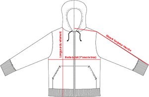 Charte de grandeur XO4801U (XS à 3XL)