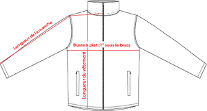 Charte de grandeur YQO00003 (XS-JR à XL-JR)