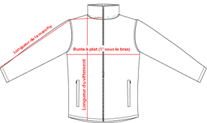 Charte de grandeur A4085J (S-JR à XL-JR)