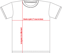 Charte de grandeur 4212W (XS à 3XL)